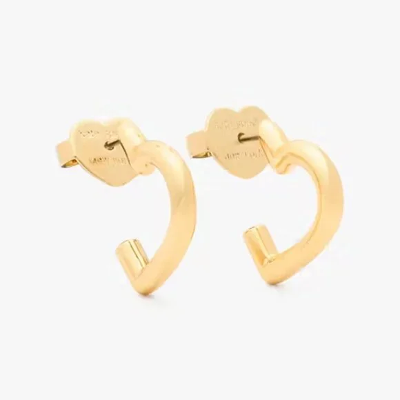 kate spade Gold Heart You Hoops/NWT - Picture 1 of 9